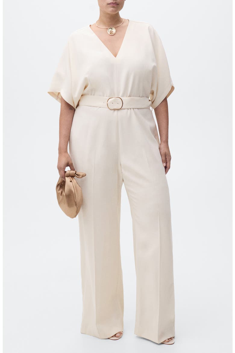 Belted Jumpsuit, Main, color, ECRU