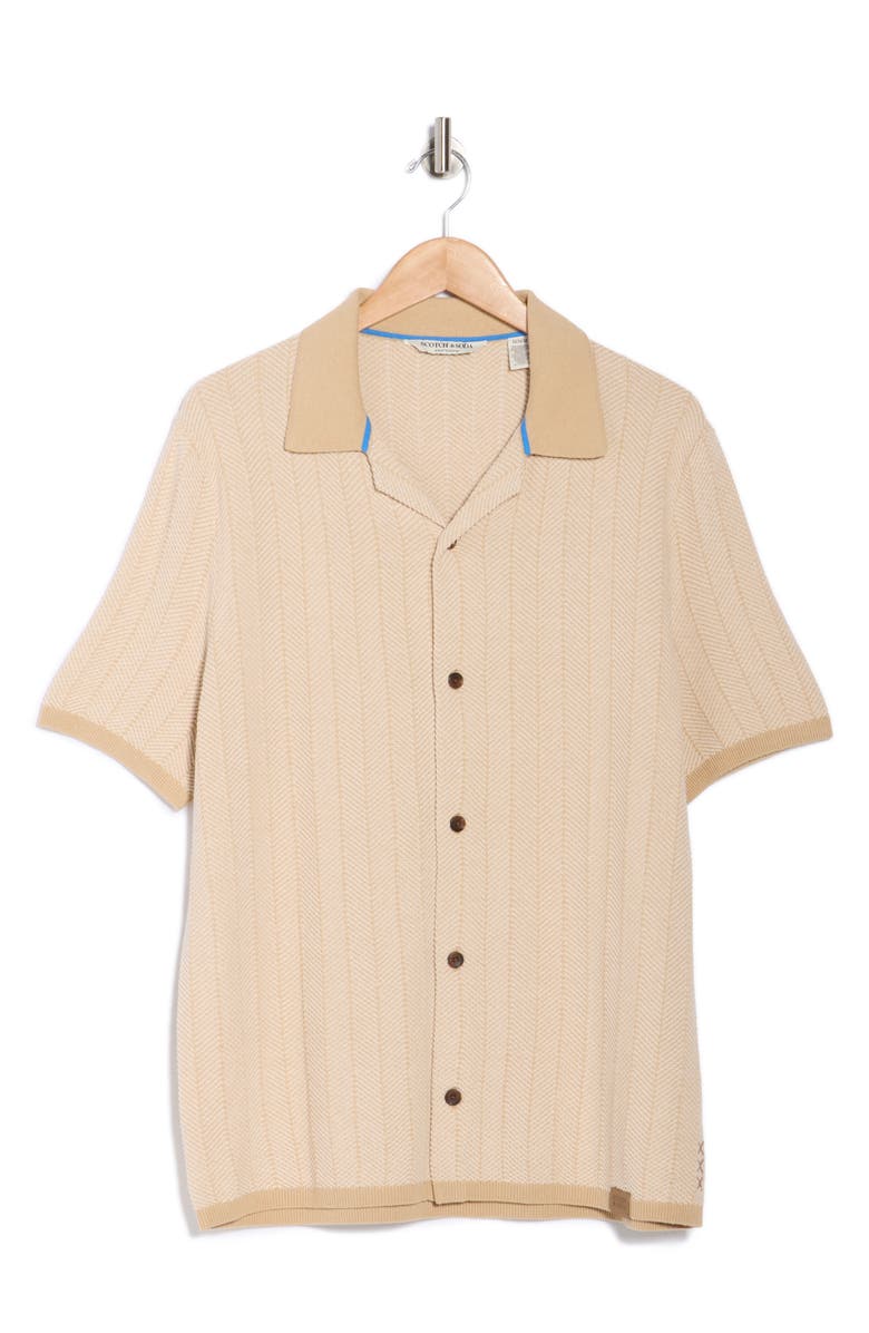 Scotch & Soda Button-Up Sweater Polo, Alternate, color, Travertine