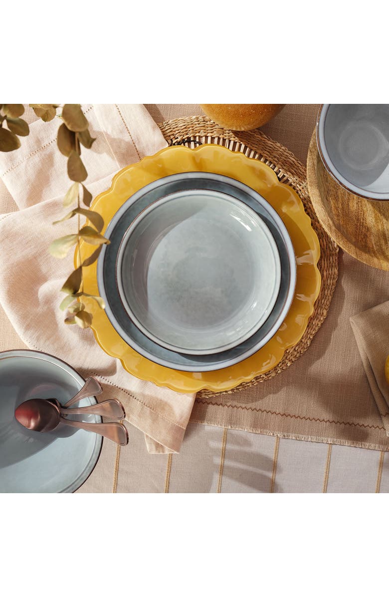 Zsa Zsa Zsu Lily Stoneware Dinner Plate 9.4" Set of 3, Alternate, color, Blue