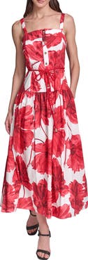 KARL LAGERFELD PARIS Floral Print Sleeveless Dress