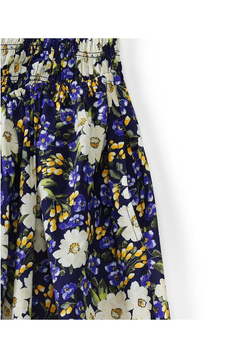 Lands' End Plus Size Poplin Smocked Bodice Midi Dress, Alternate, color, Deep Sea Spring Floral