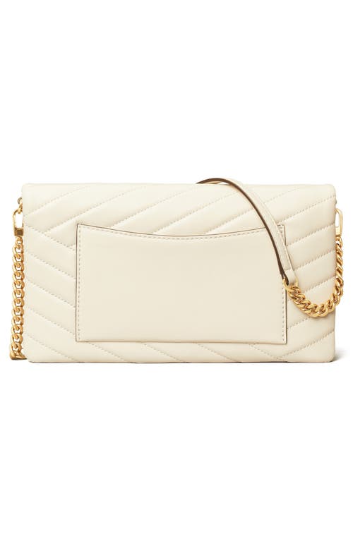 Tory Burch Kira Chevron Quilted Leather Clutch In White