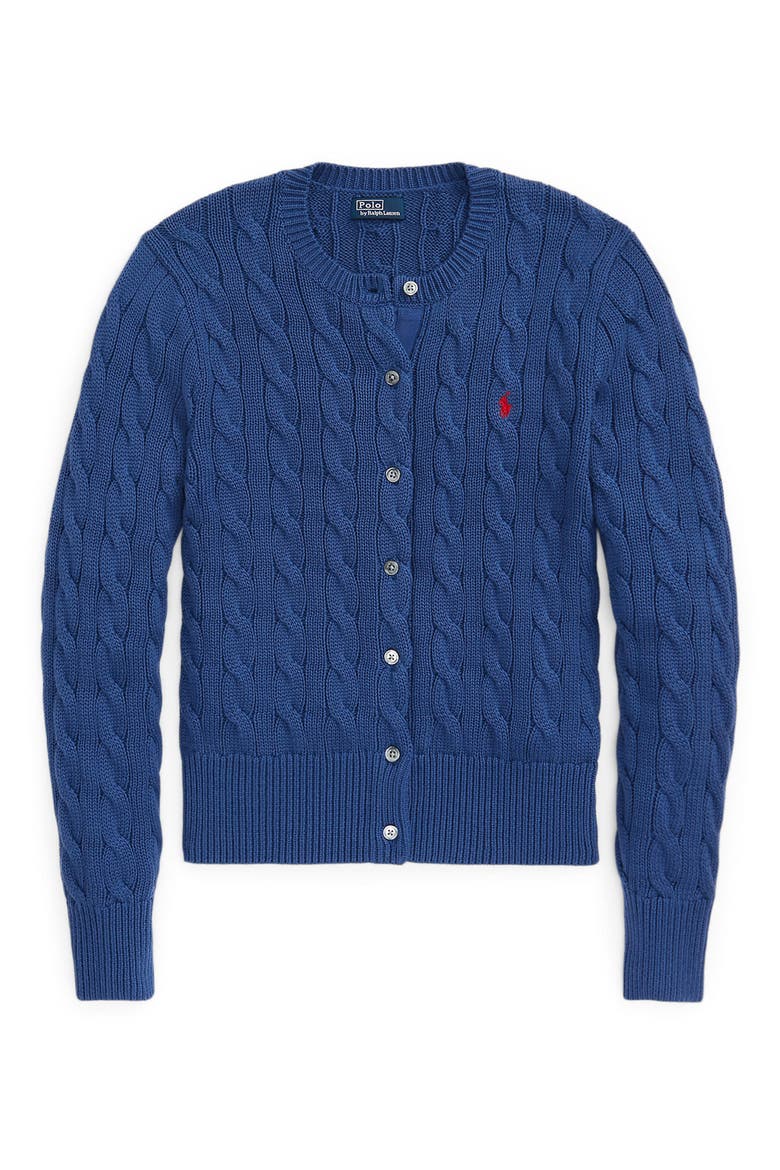 Cable Stitch Cardigan, Alternate, color, GEM BLUE