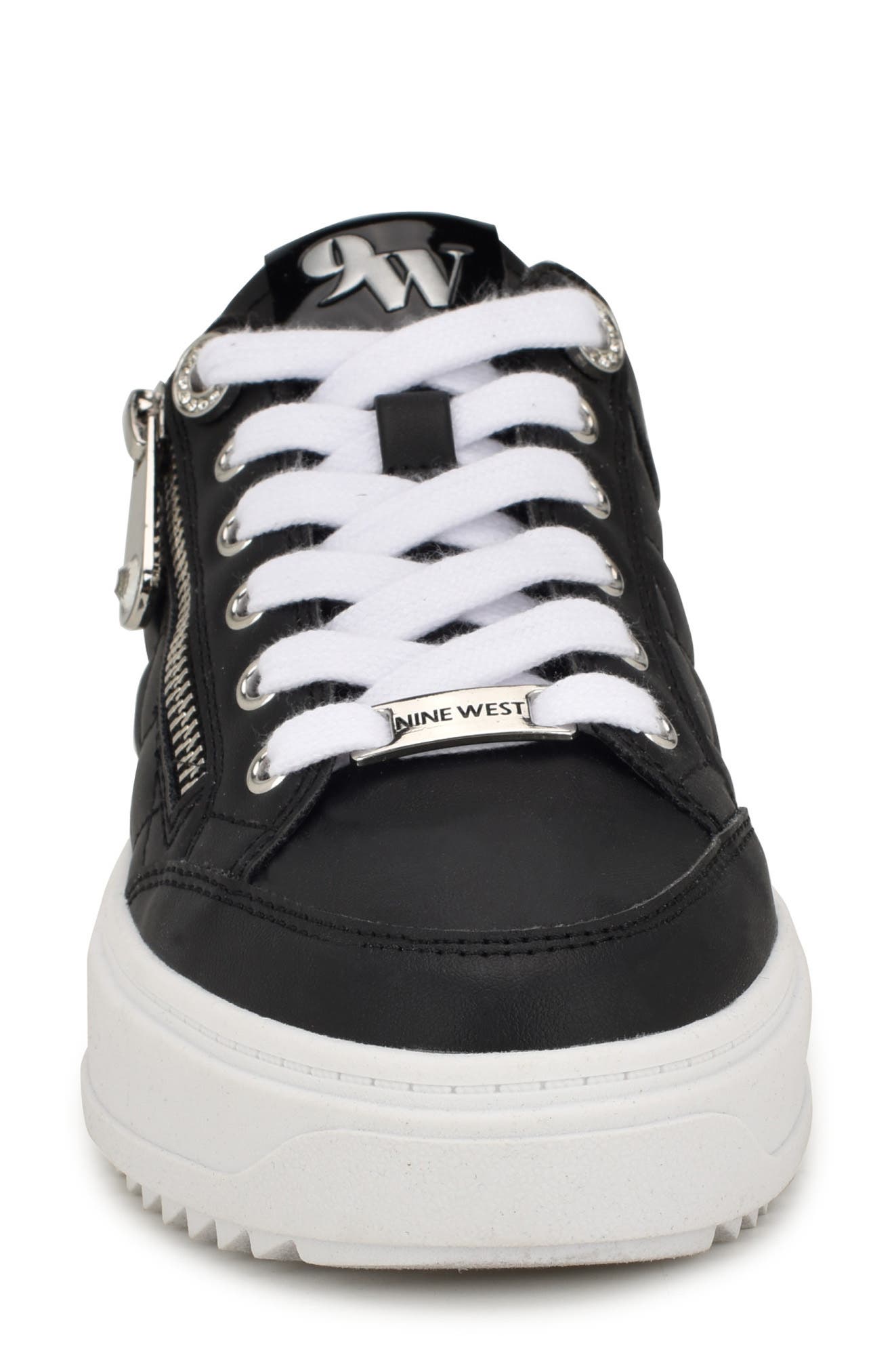 Scarpe Da Ginnastica Donna NINE WEST Dulah: Sneakers Con Piattaforma E Cerniera, Colore Bianco 141, Taglia 36 - 3