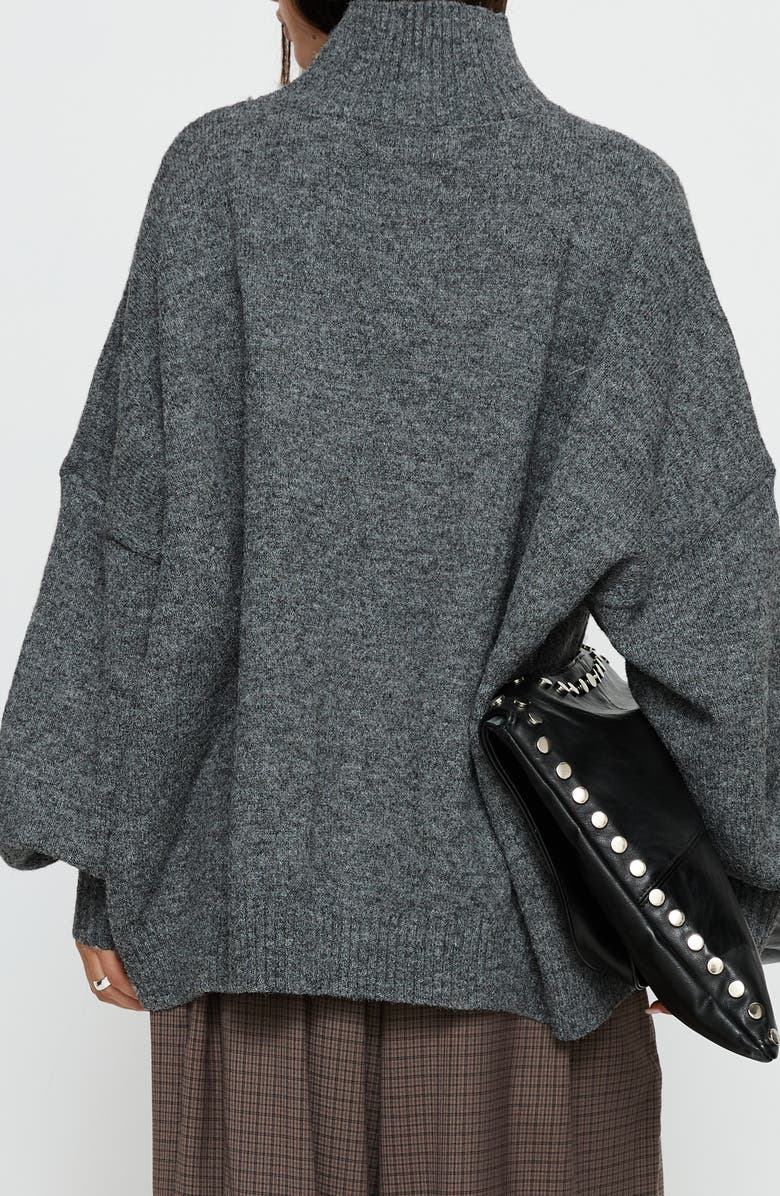 Princess Polly Patrizia Turtleneck Sweater, Alternate, color, Grey