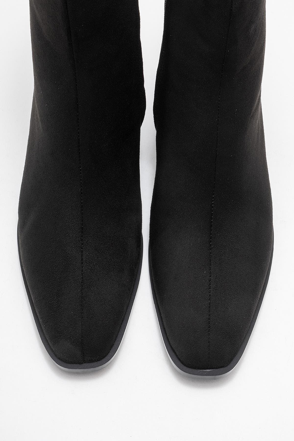 Chara Block Heel Ankle Boot, Alternate, color, Black Suede Faux Leather