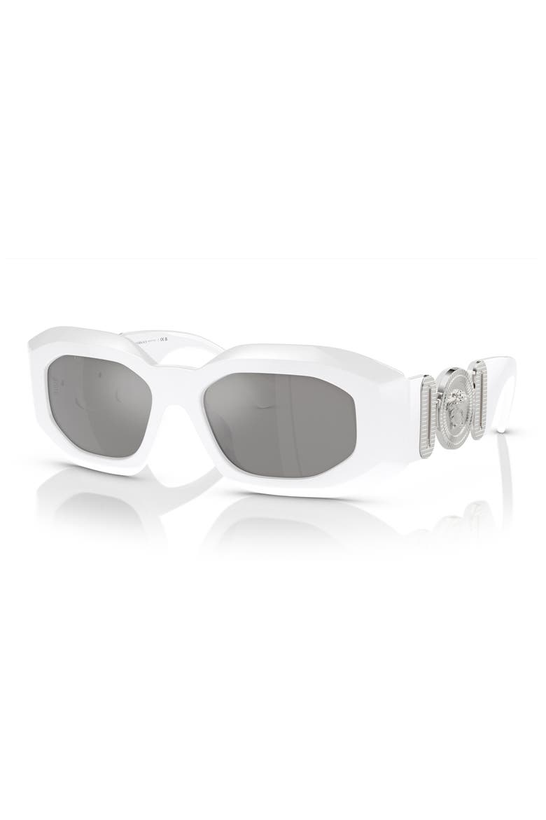53mm Irregular Sunglasses, Alternate, color, SILVER MIRROR