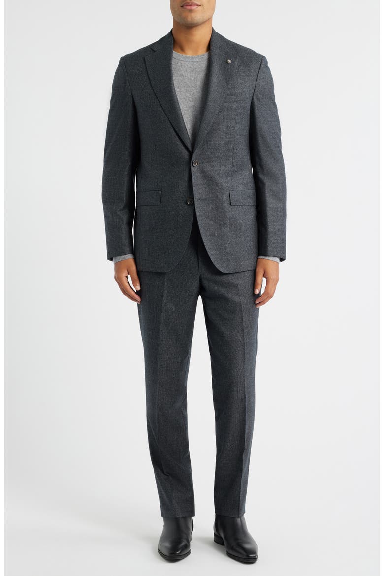 Montana Charcoal Grey Screen Weave Super 110s Wool Suit (Men