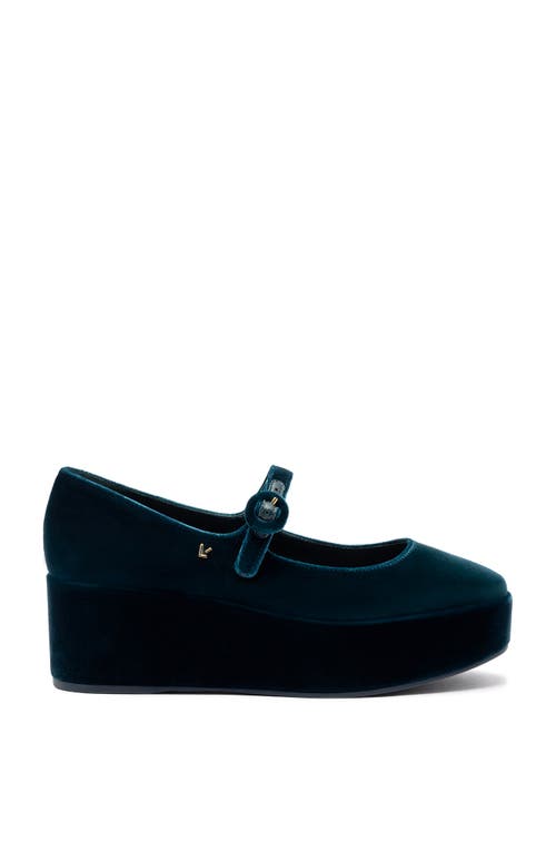 Larroude Blair Leather Flatform In Deepsea