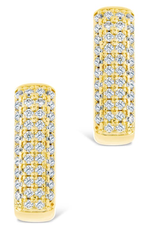 Sterling Forever Dalia Pavé Cubic Zirconia Rectangular Hoop Earrings