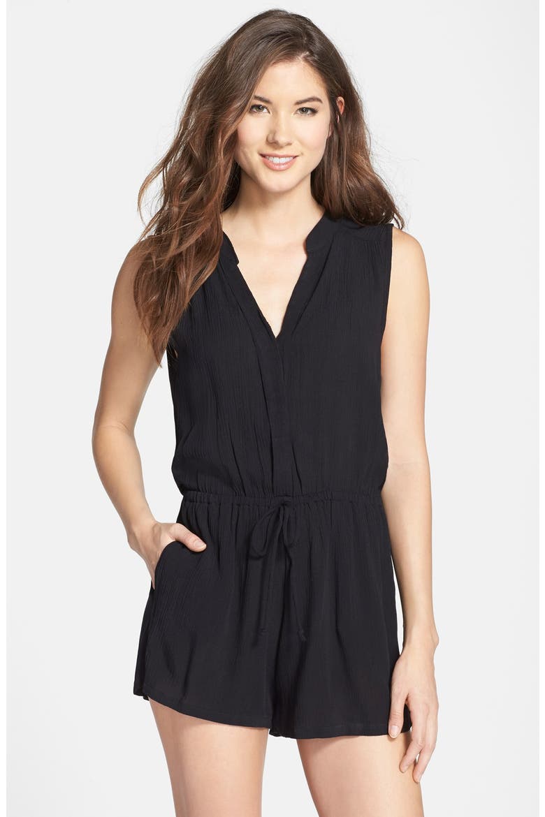 Sleeveless Romper, Main, color, BLACK