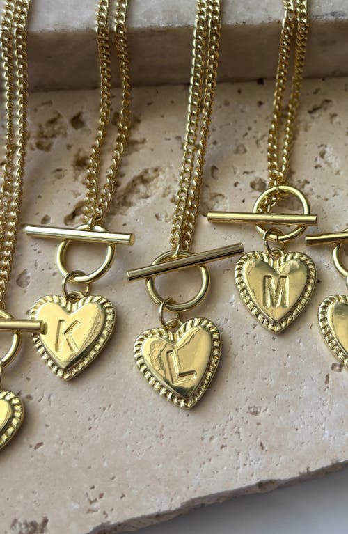 Adornia Initial Heart Toggle Necklace