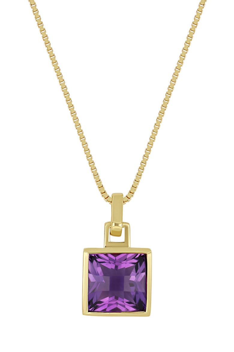 Color 14K Gold Amethyst Pendant Necklace, Main, color, 14K YELLOW GOLD