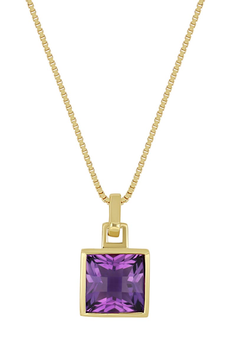 Bony Levy Color 14K Gold Amethyst Pendant Necklace, Main, color, 14K Yellow Gold