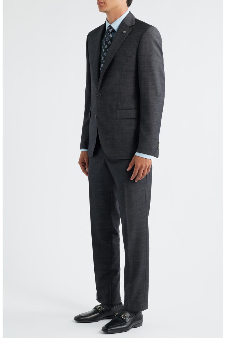 Esprit Contemporary Fit Charcoal Grey Mélange Wool Suit, Alternate, color, CHARCOAL