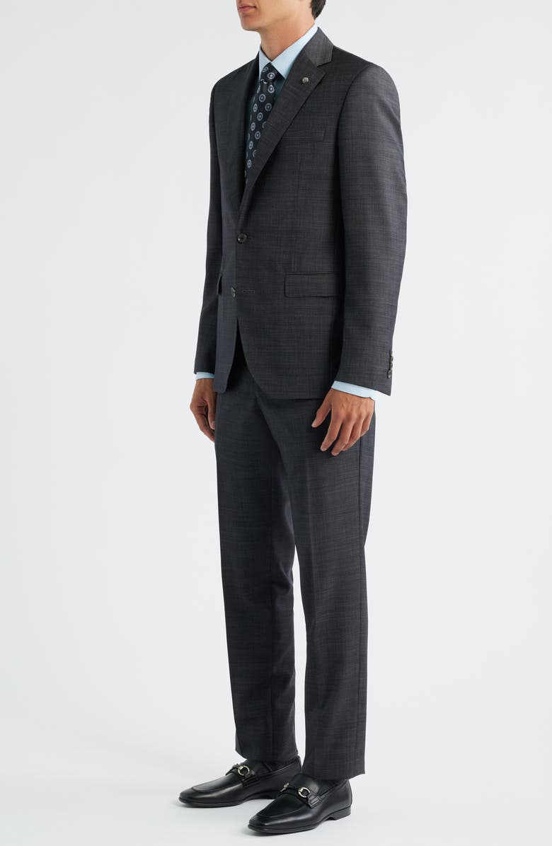 Jack Victor Esprit Charcoal Grey Mélange Wool Suit, Alternate, color, Charcoal