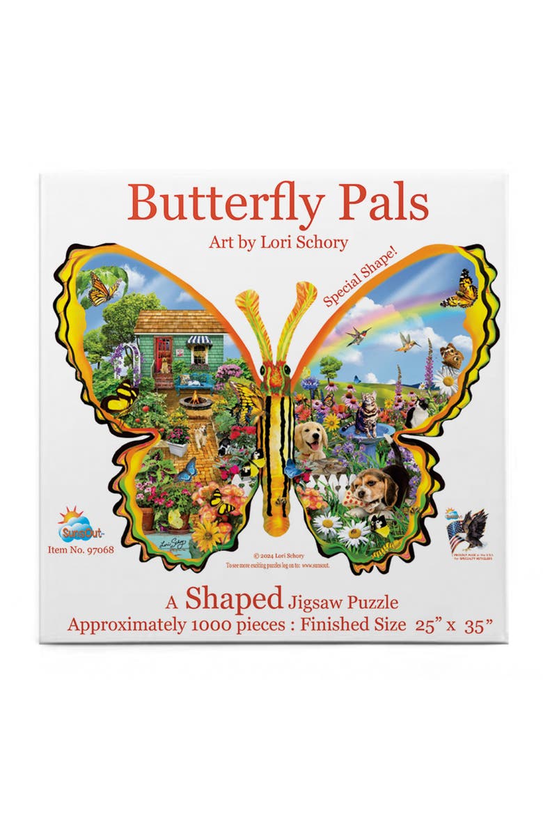 Butterfly Pals 1000 piece Jigsaw Puzzle for Adults Special Shape, Alternate, color, Multicolor