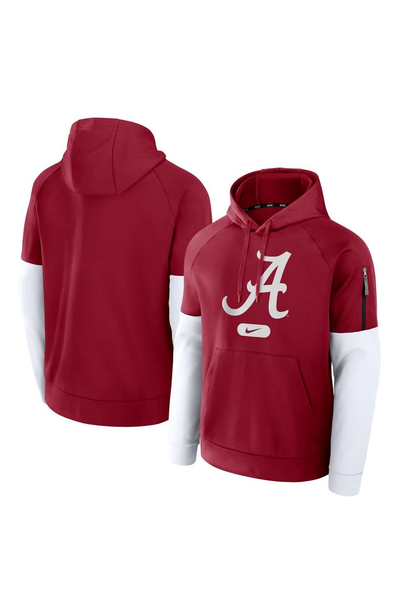 Nike Men's Nike Crimson Alabama Crimson Tide Fitness Performance Pullover Hoodie, Main, color, Crimson