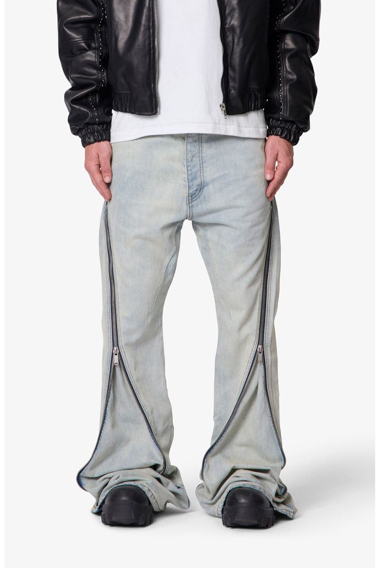 Zipper Extra Flare Leg Jeans, Main, color, LIGHT VINTAGE