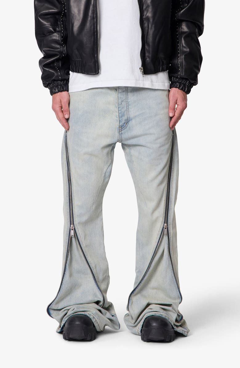 mnml Zipper Extra Flare Leg Jeans, Main, color,