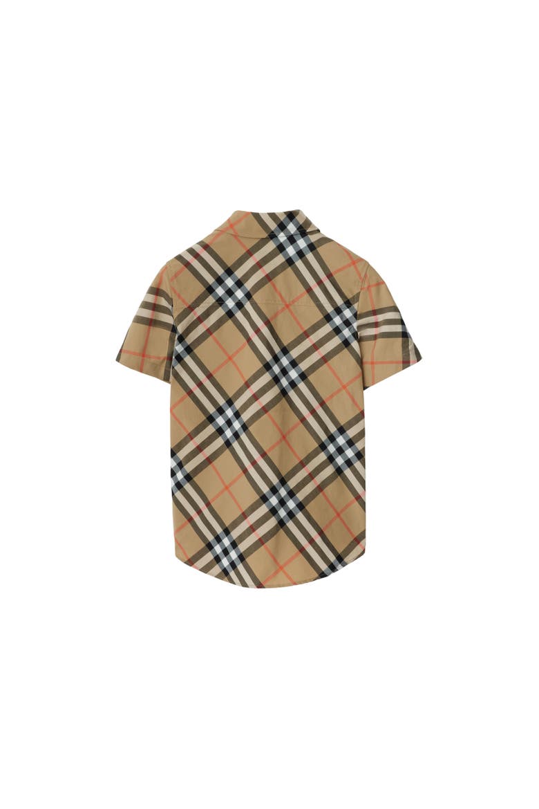 Check Cotton Shirt, Alternate, color, Sand beige