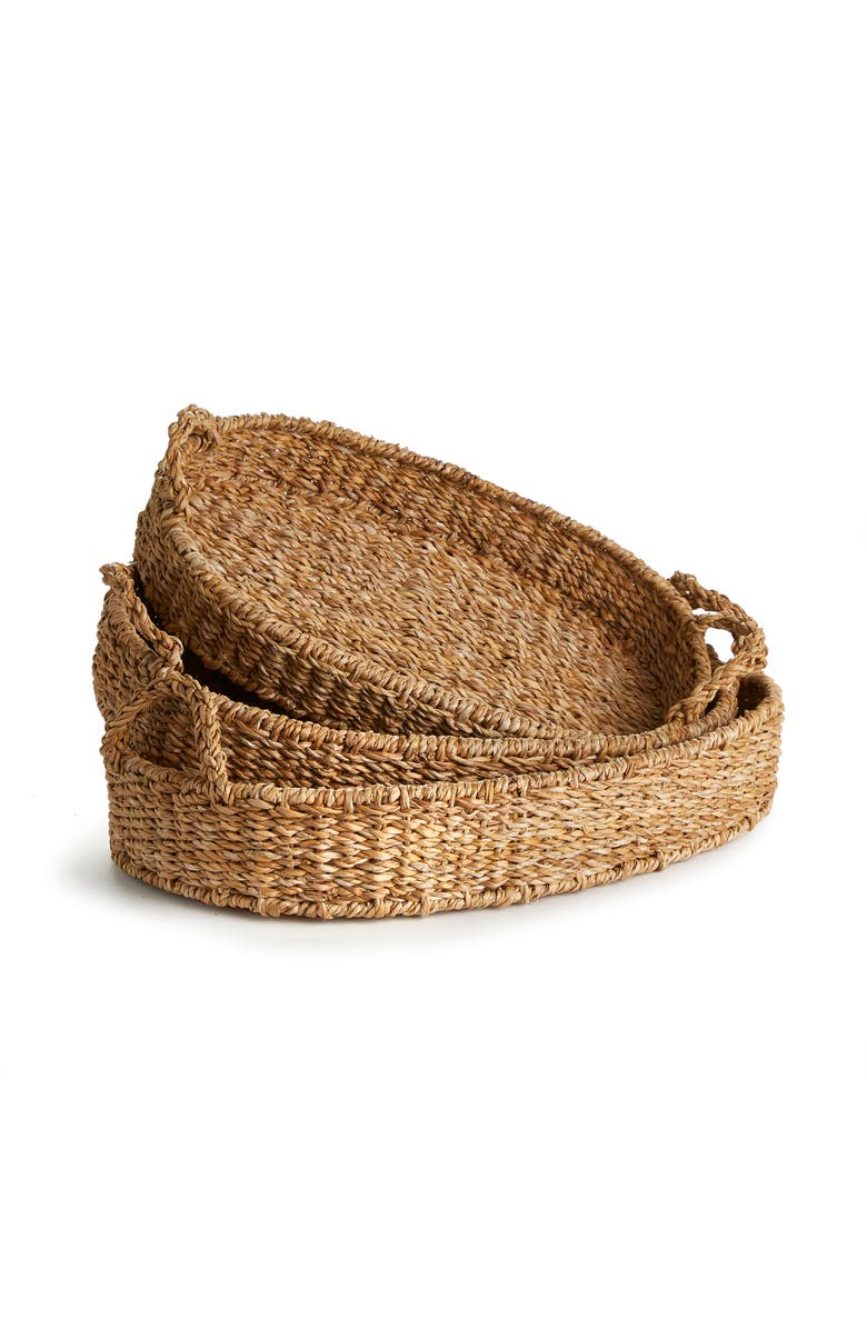 Napa Home & Garden Seagrass Oval Trays, Set Of 3, Alternate, color, Brown