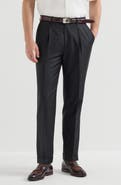 Brunello Cucinelli Super 150s virgin wool four season batavia trousers with pleat