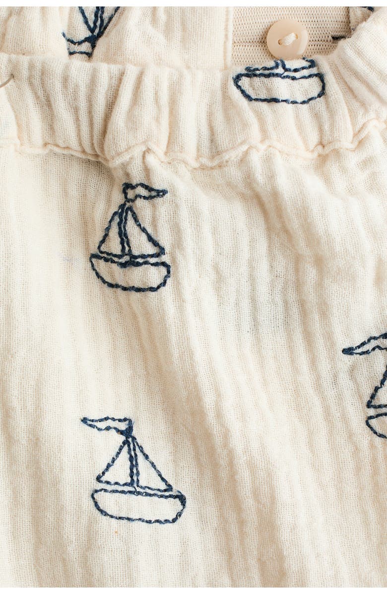 H&M 2-piece Cotton Shirt And Shorts Set, Alternate, color, Light Beige/Sailboats