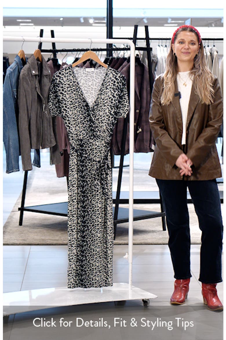 Leopard Print Faux Wrap Midi Dress video