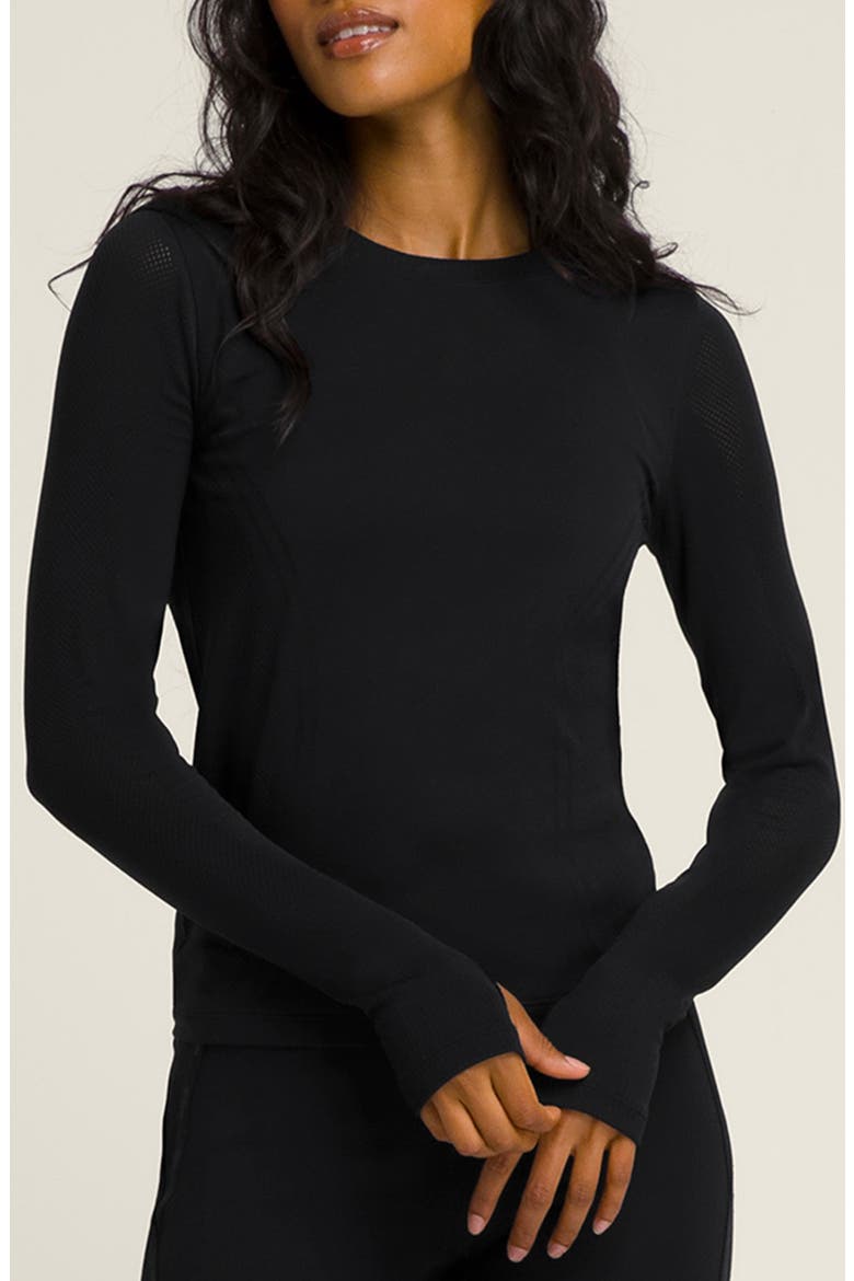 Pro Seamless Long Sleeve Top, Main, color, BLACK