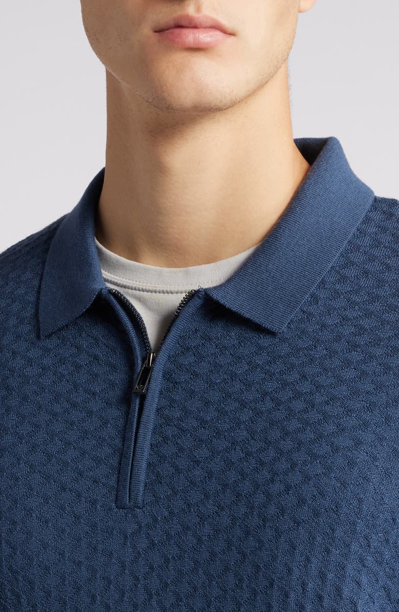 Emporio Armani Textured Wool Quarter Zip Sweater, Alternate, color,