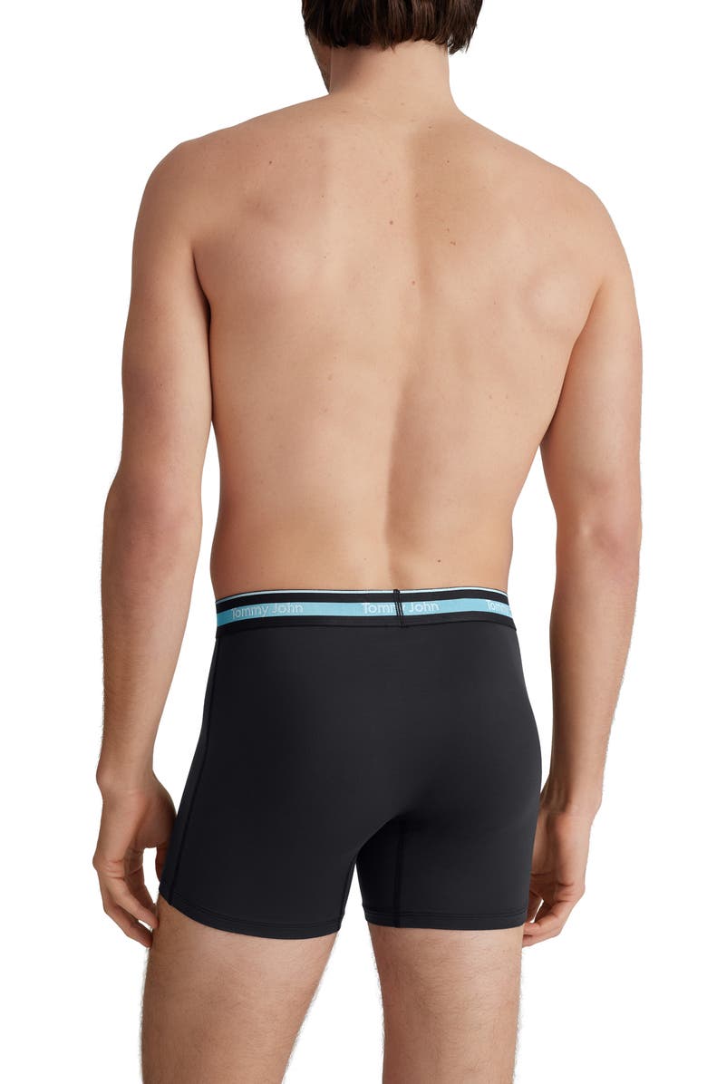 Tommy John 3-Pack Comfort Micro 4-Inch Boxer Briefs, Alternate, color, Bk/Bkhitide/Bkbluelx