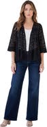 Roaman's Plus Size Lace Three Quarter Sleeve Swing Jacket