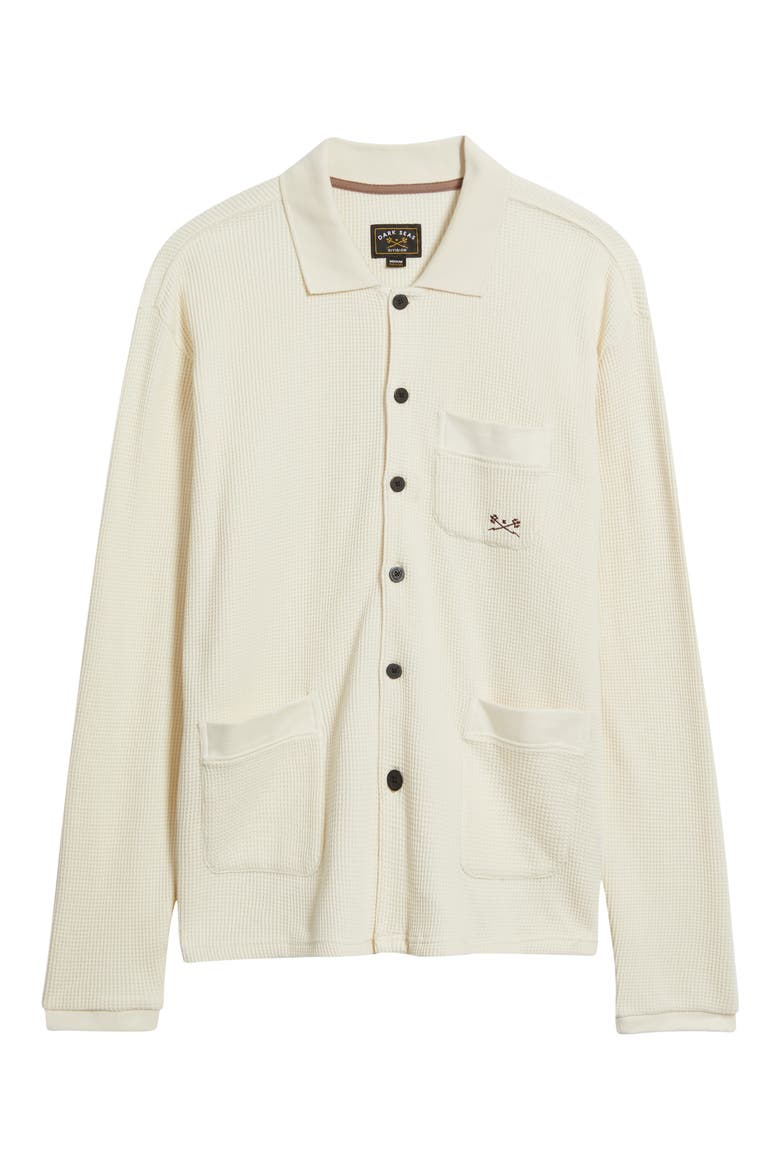 Delano Cotton Thermal Button-Up Shirt, Alternate, color, OFF WHITE
