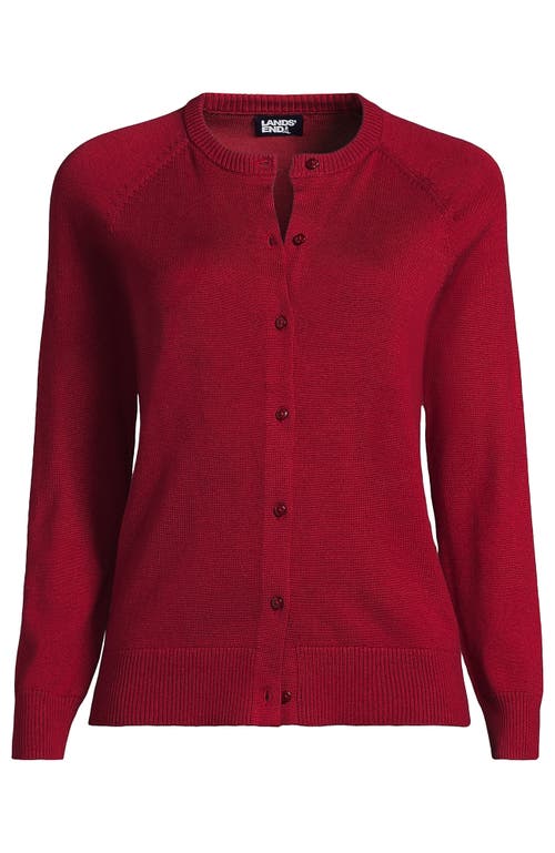 Lands' End School Uniform Young Cotton Modal Cardigan Sweater In Garnet