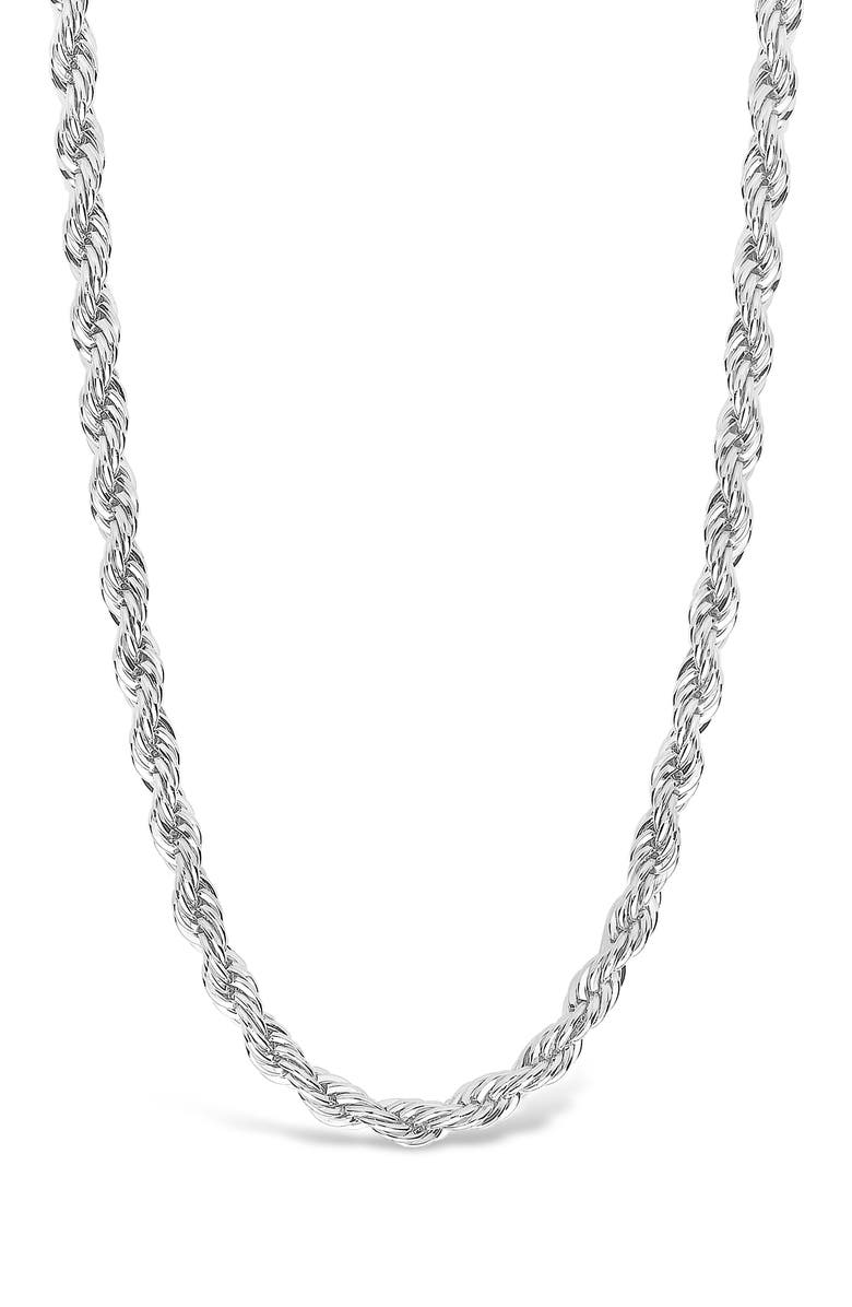 Sterling Forever Rope Twist Chain Necklace, Alternate, color, Silver