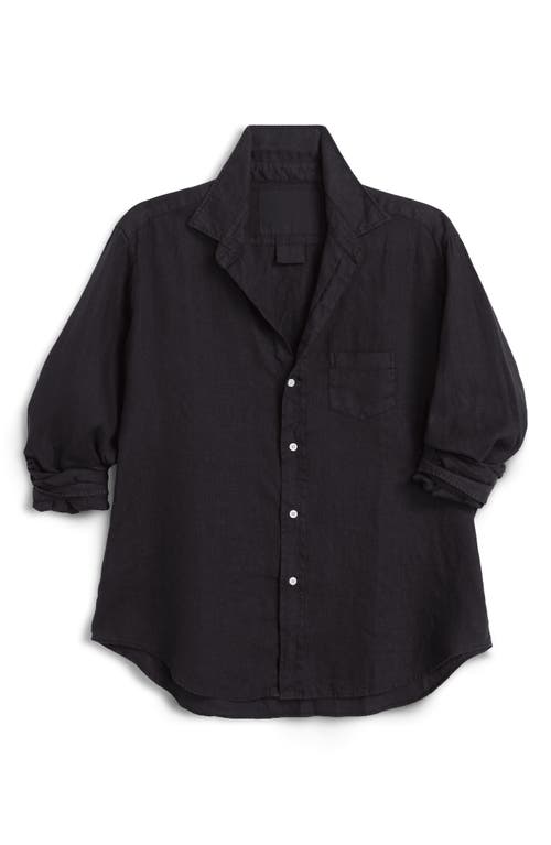 Frank & Eileen Relaxed Linen Button-up Shirt In Black