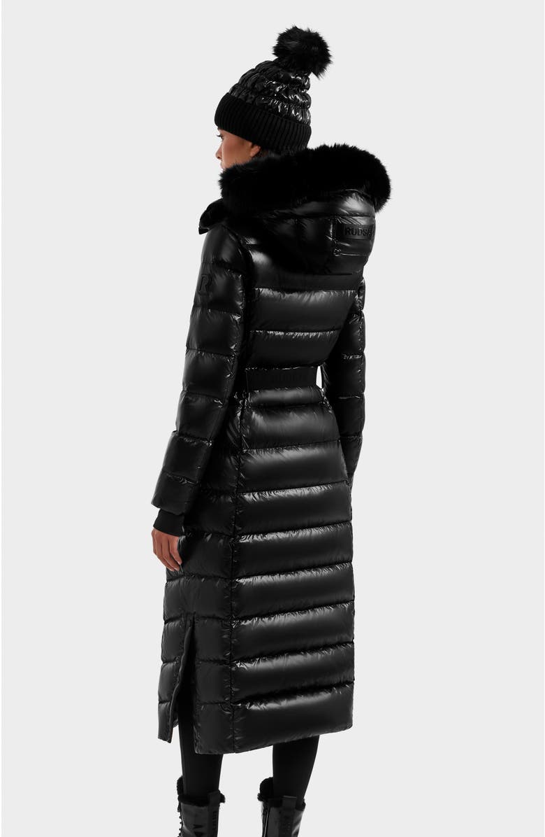 Rudsak Elsie Glossy Long Quilted Down Puffer, Alternate, color, Black