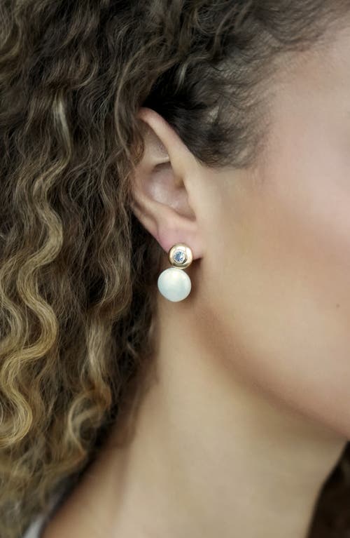 Ettika Majestic Freshwater Pearl Drop Earrings In Blue