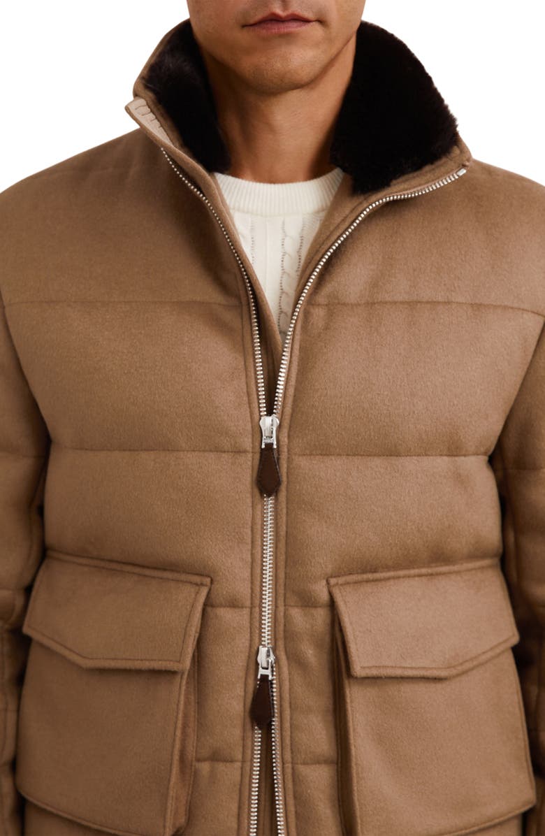 Reiss Gerald Puffer Jacket, Alternate, color, Light Brown