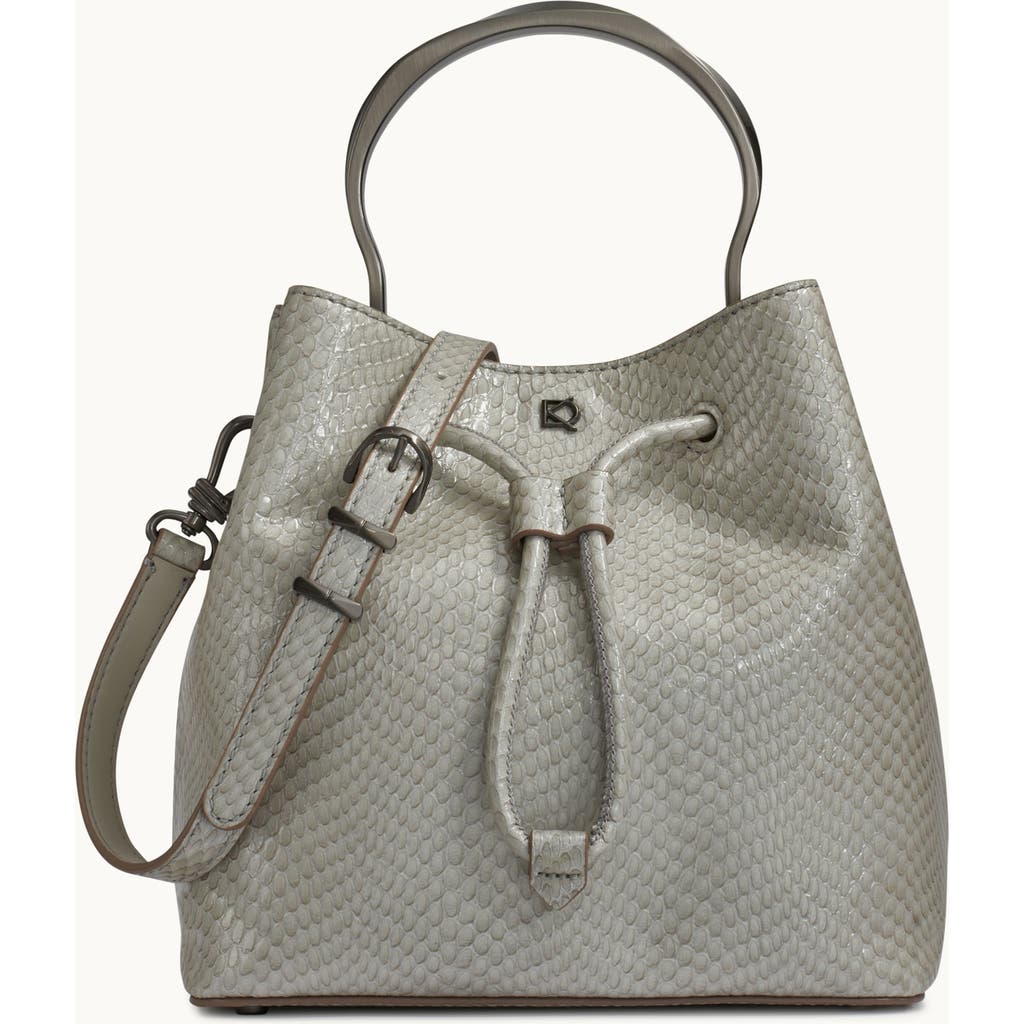 Donna Karan Lawrence Python Top Handle Bucket In Gray