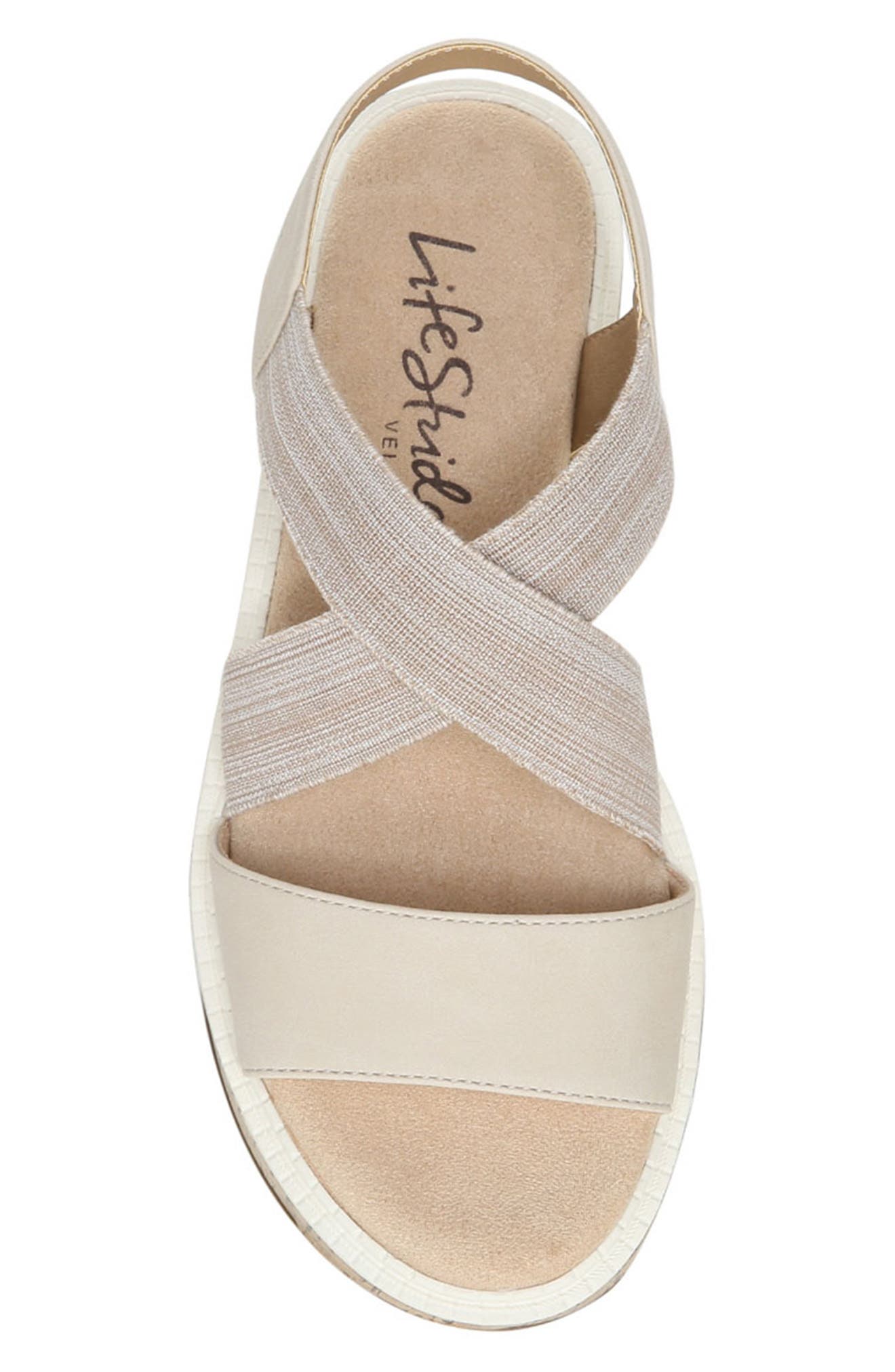 Clementine Platform Sport Sandal, Alternate, color, ALMOND MILK FABRIC