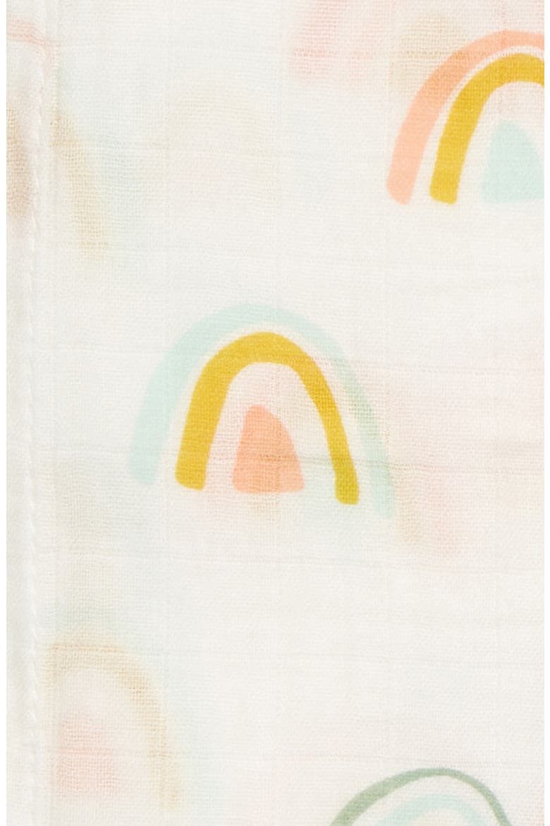 Pastel Rainbow Muslin Swaddle Blanket, Alternate, color, MULTI