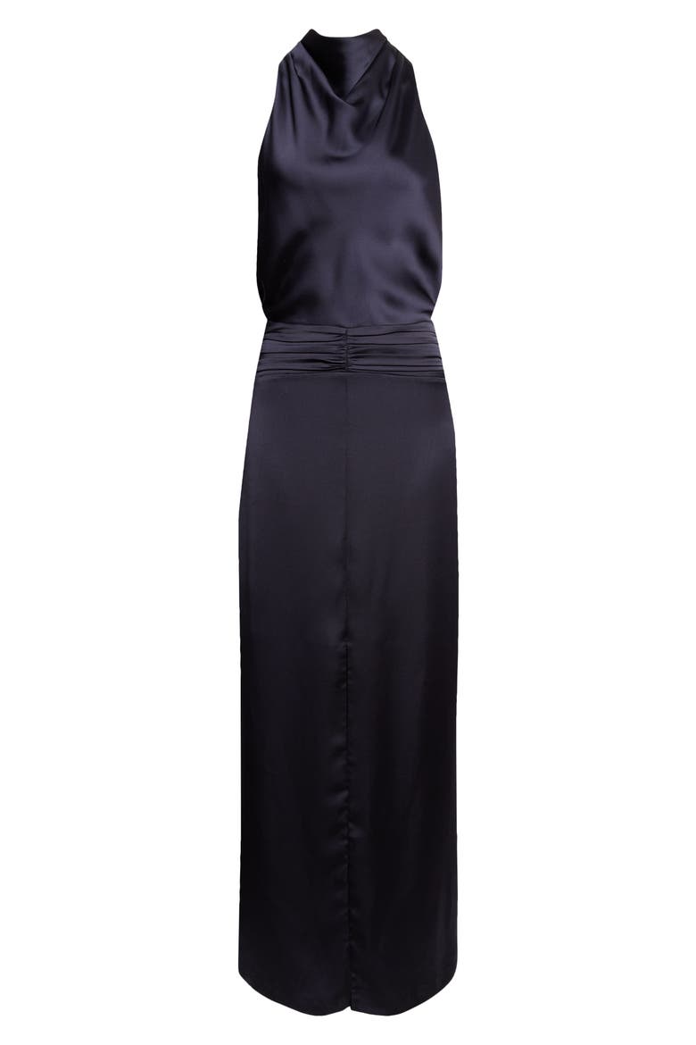 Charmayne Sleeveless Satin Gown, Alternate, color, NAVY