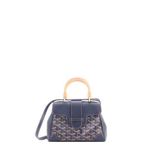 Saigon Top Handle Bag Coated Canvas with Leather Mini