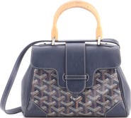 Pre-Owned Goyard Saigon Top Handle Bag Coated Canvas with Leather Mini