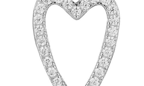Glaze Jewelry Cubic Zirconia Open Heart Pendant Necklace In Metallic