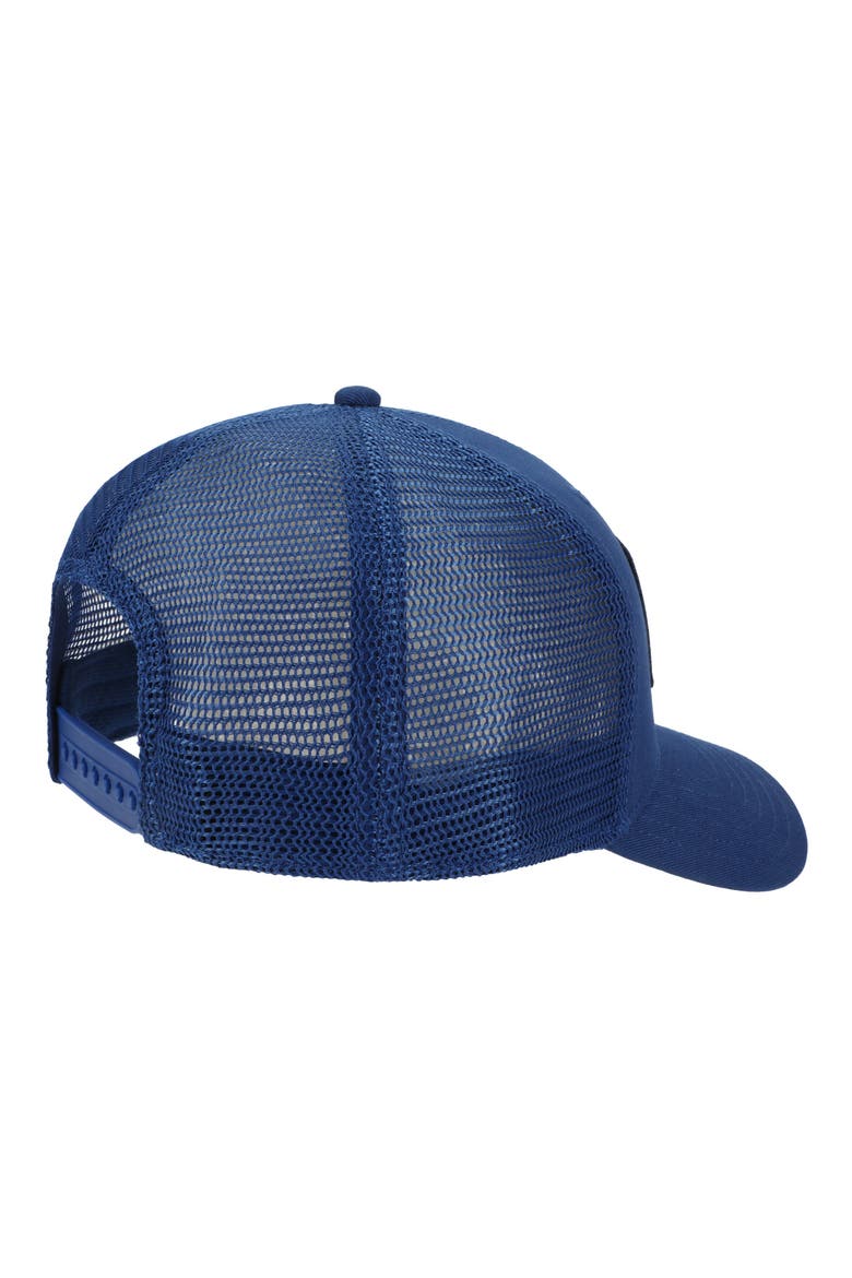 Stacked Patch Logo Trucker Hat, Alternate, color, GALAXY BLUE