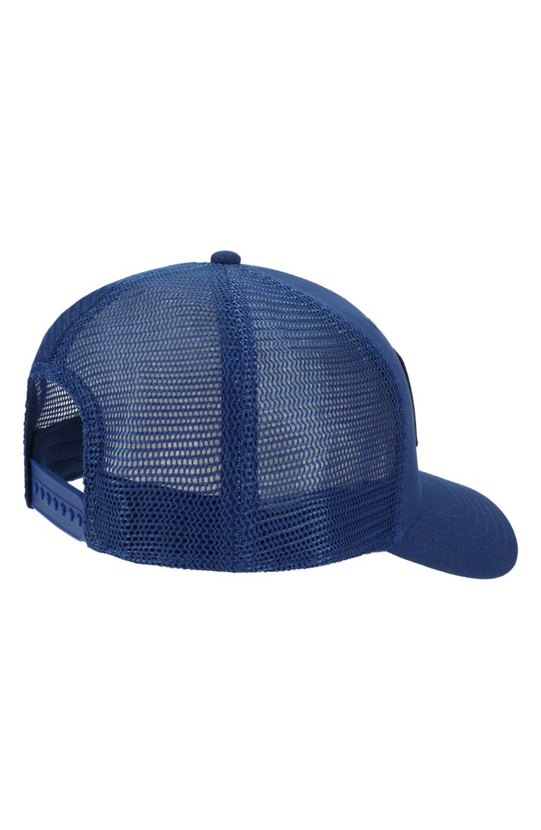 New Balance Stacked Patch Logo Trucker Hat, Alternate, color, Galaxy Blue
