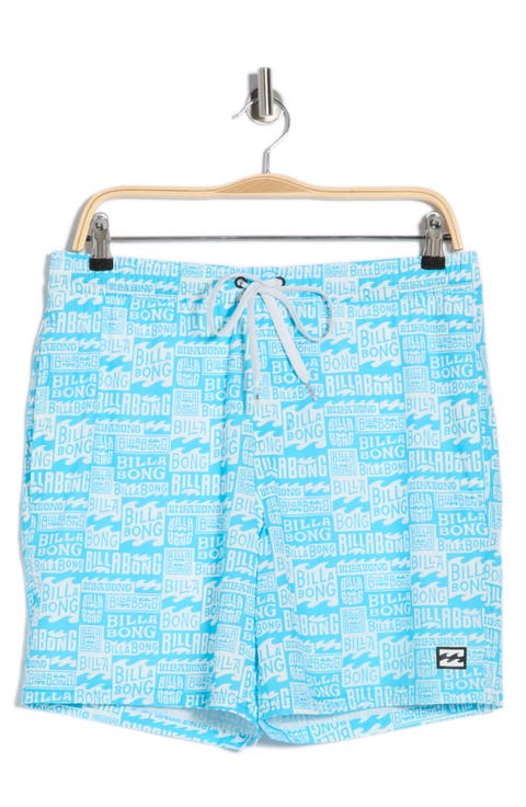 Allover Logo Volley Swim Trunks